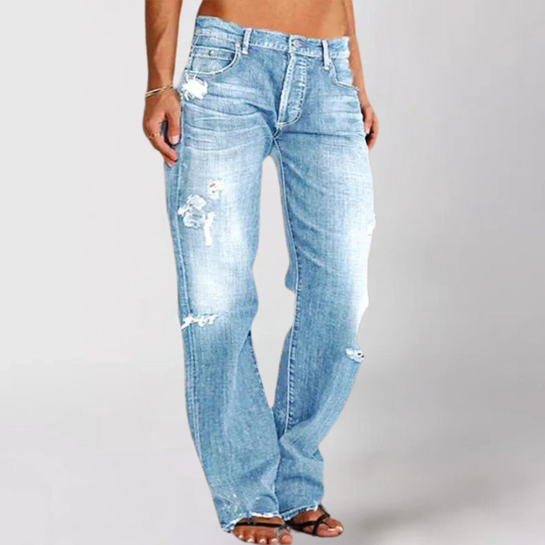 Helene | Damen Frühlings Lässige Weitbein Denim Jeans