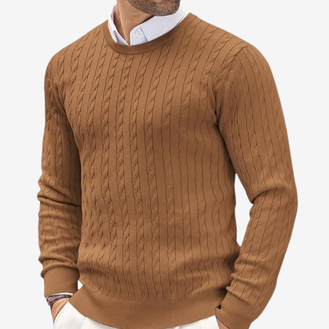Elias | Herren Zopfmuster Langarm Pullover