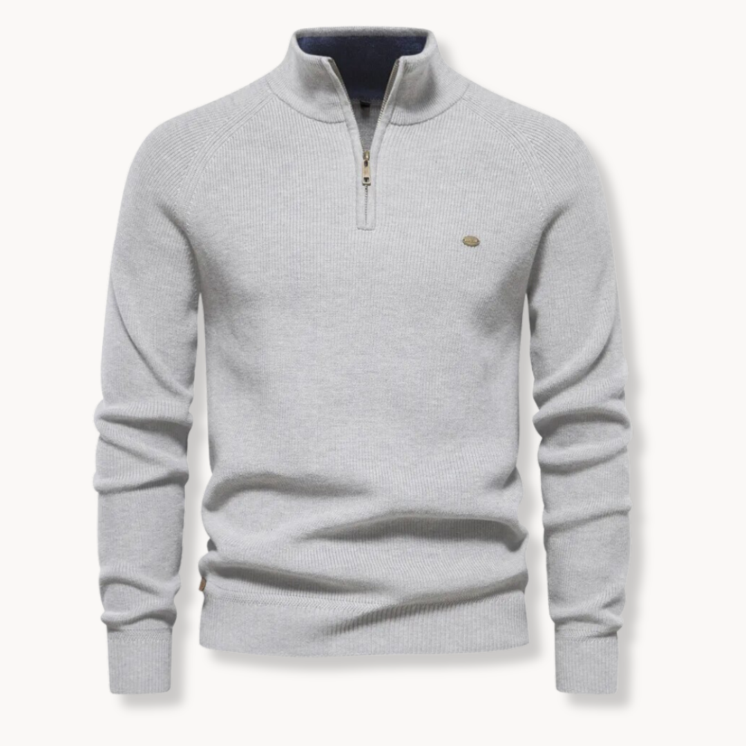 Ronnie | Herren Frühlings Zip-Kragen Langarm Pullover