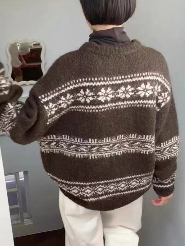 Ursula | Damen Frühlings Fair Isle Relaxed Fit Pullover