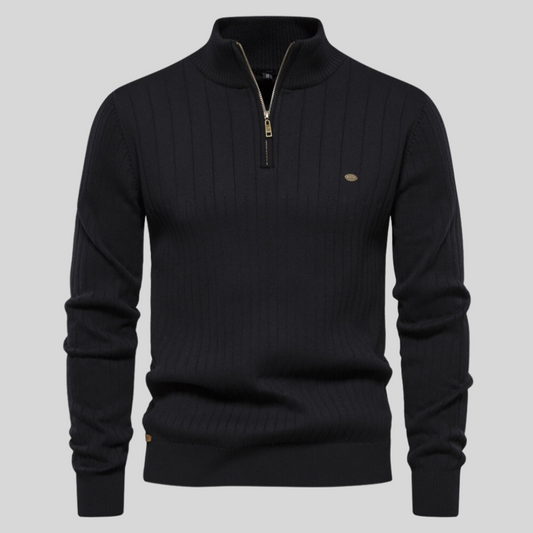 David | Herren Frühlings Rippstrick Half-Zip Pullover