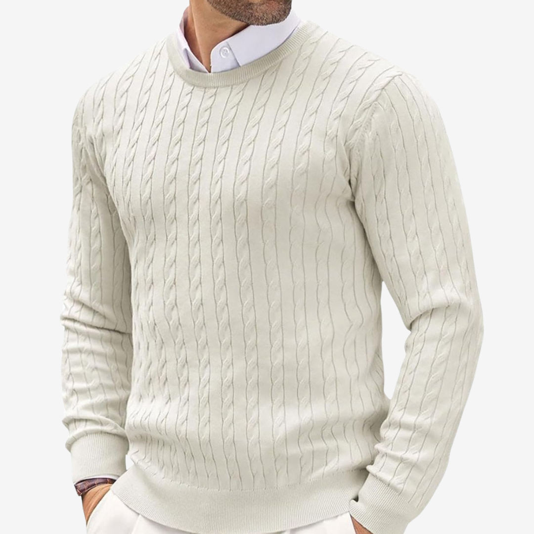 Elias | Herren Zopfmuster Langarm Pullover