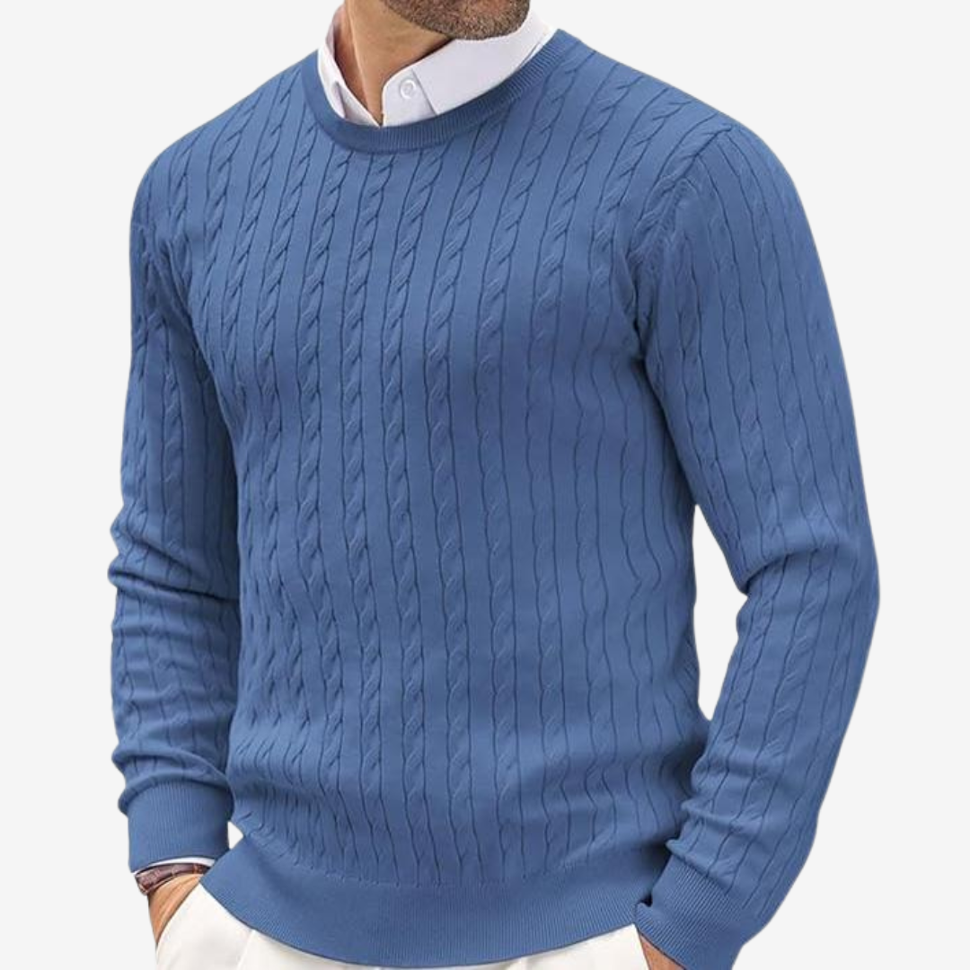 Elias | Herren Zopfmuster Langarm Pullover
