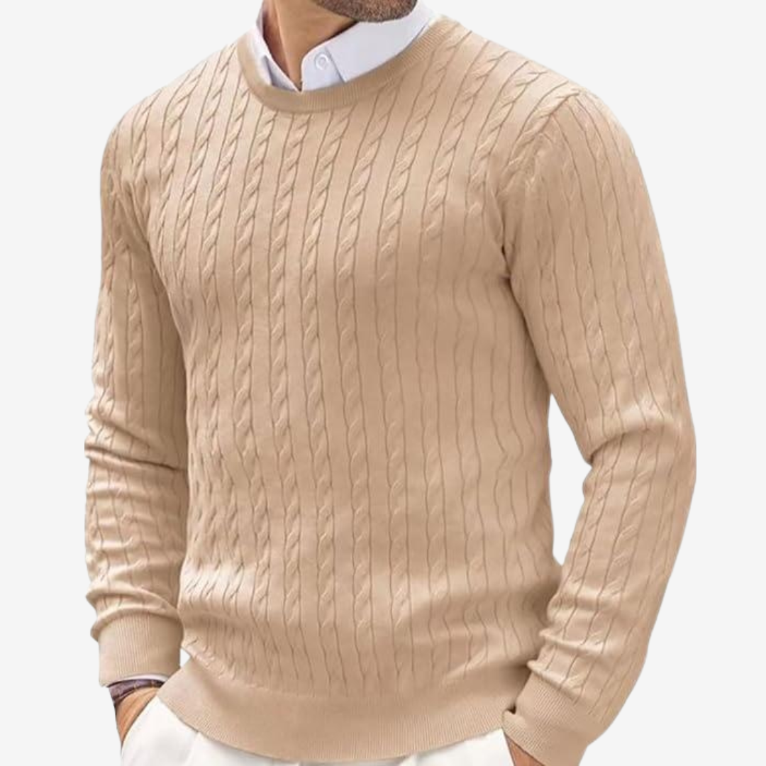 Elias | Herren Zopfmuster Langarm Pullover