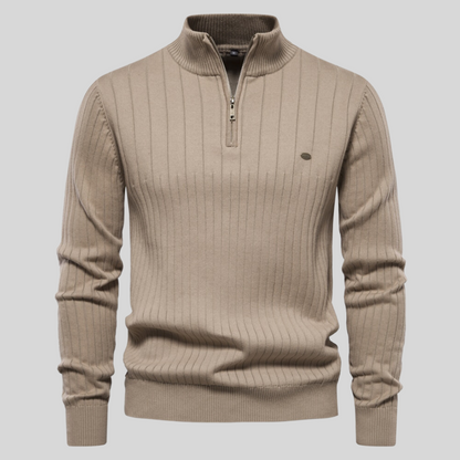 David | Herren Frühlings Rippstrick Half-Zip Pullover
