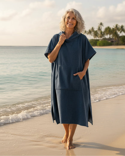 Helga | Damen Sommer Strand Poncho Kleid