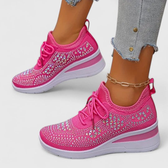 Marie | Damen Frühlings Leichte Strick-Plateau-Sneaker