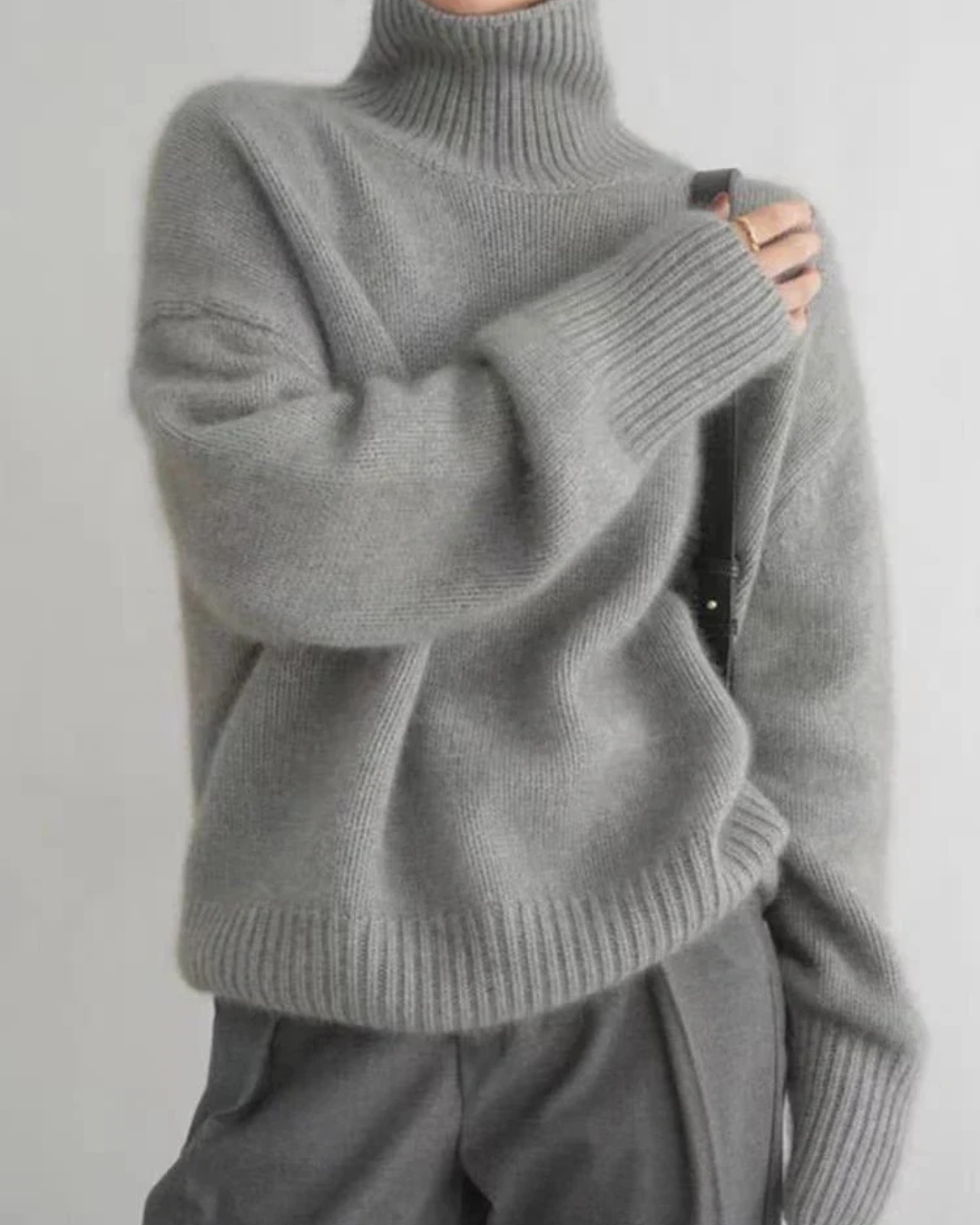 Elke | Damen Frühlings Oversize Rollkragenpullover
