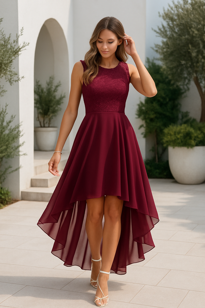 Jana | Damen High-Low Kleid für Hochzeitsgäste