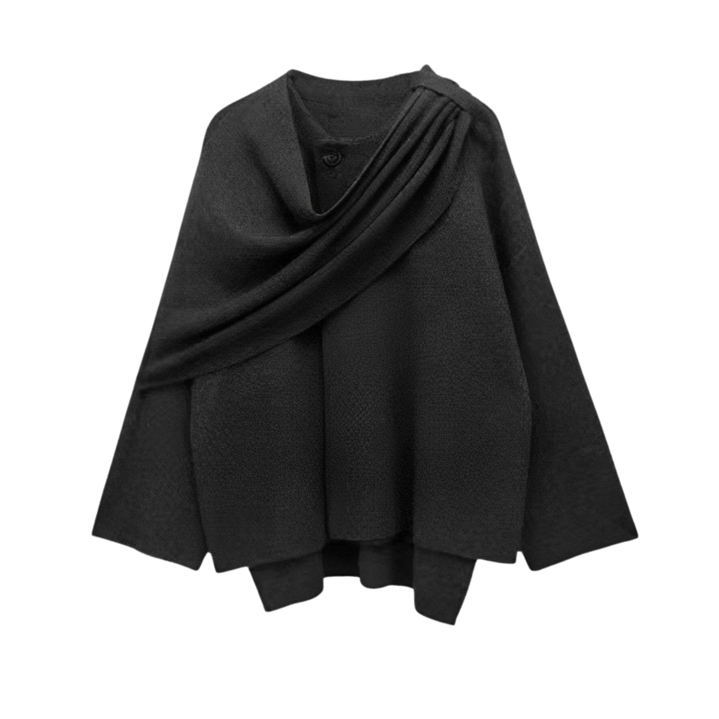 Stefanie | Damen Eleganter Drapierter Cape-Mantel