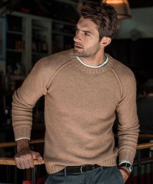 Bruno | Herren Langarm Rundhals Pullover