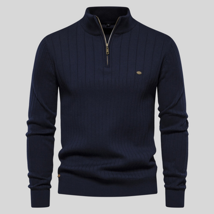 David | Herren Frühlings Rippstrick Half-Zip Pullover