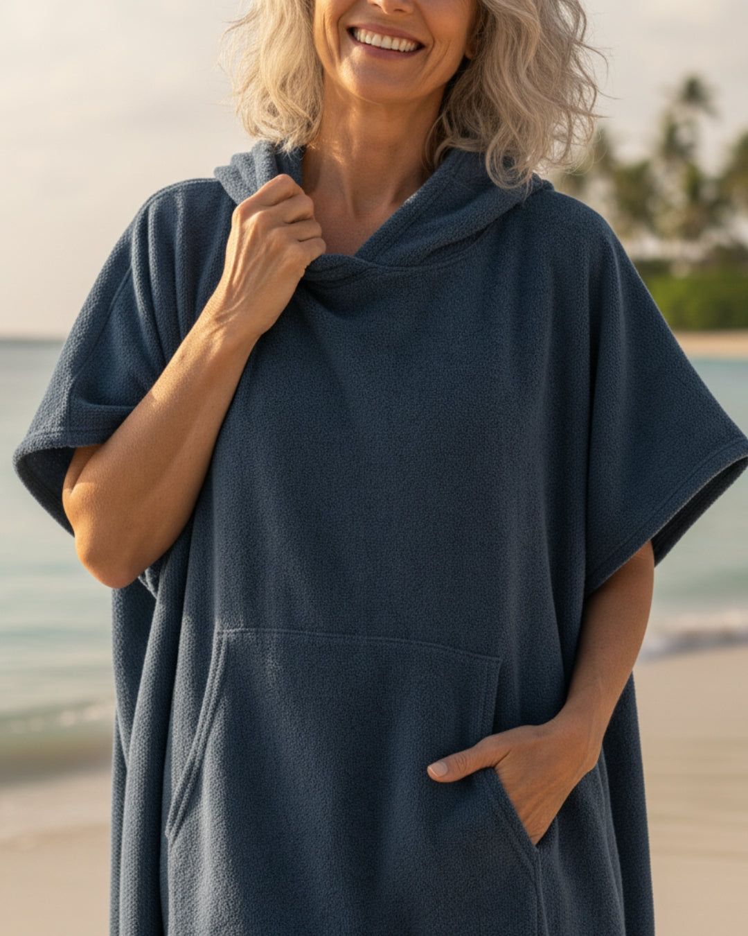 Helga | Damen Sommer Strand Poncho Kleid
