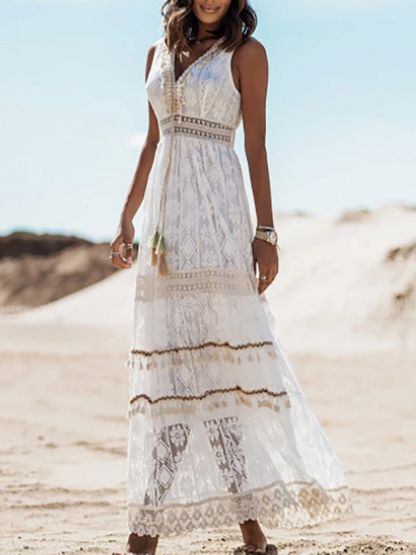 Maria | Damen Boho Sommer Maxikleid