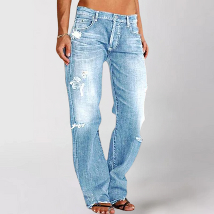 Helene | Damen Frühlings Lässige Weitbein Denim Jeans