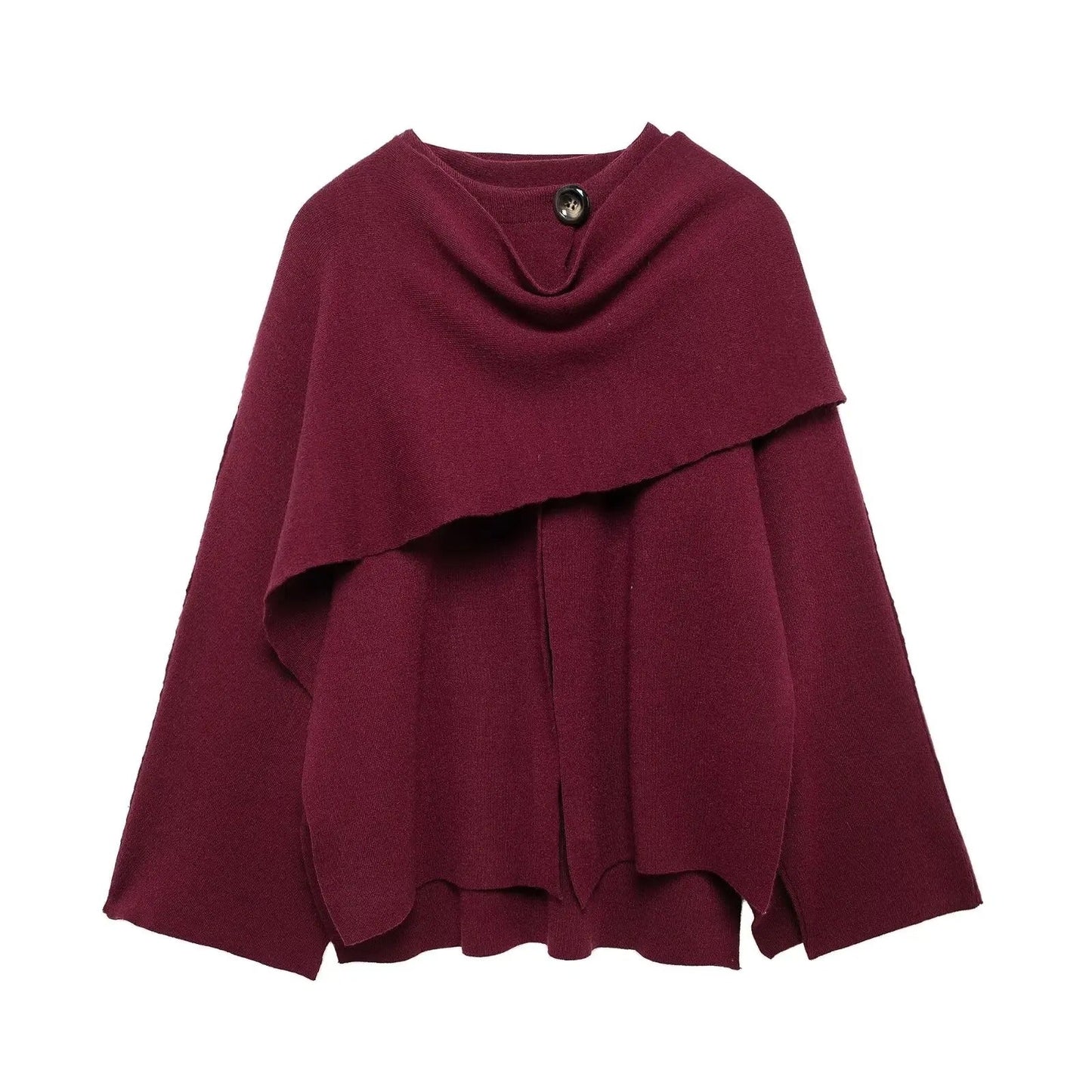 Stefanie | Damen Eleganter Drapierter Cape-Mantel