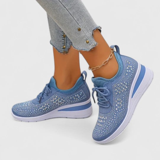 Marie | Damen Frühlings Leichte Strick-Plateau-Sneaker