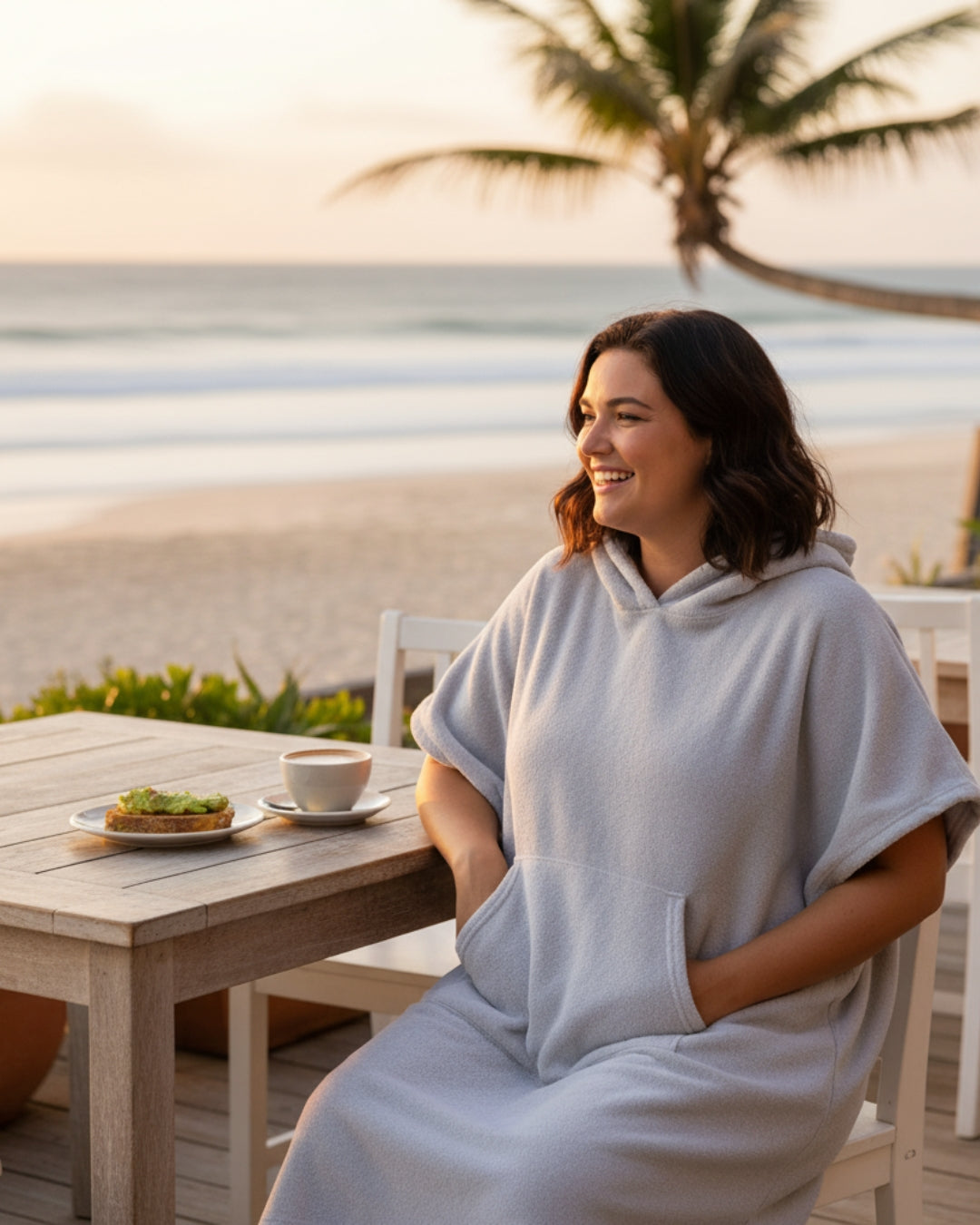 Helga | Damen Sommer Strand Poncho Kleid