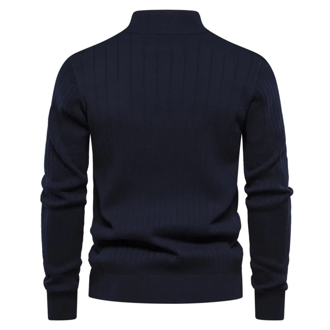David | Herren Frühlings Rippstrick Half-Zip Pullover