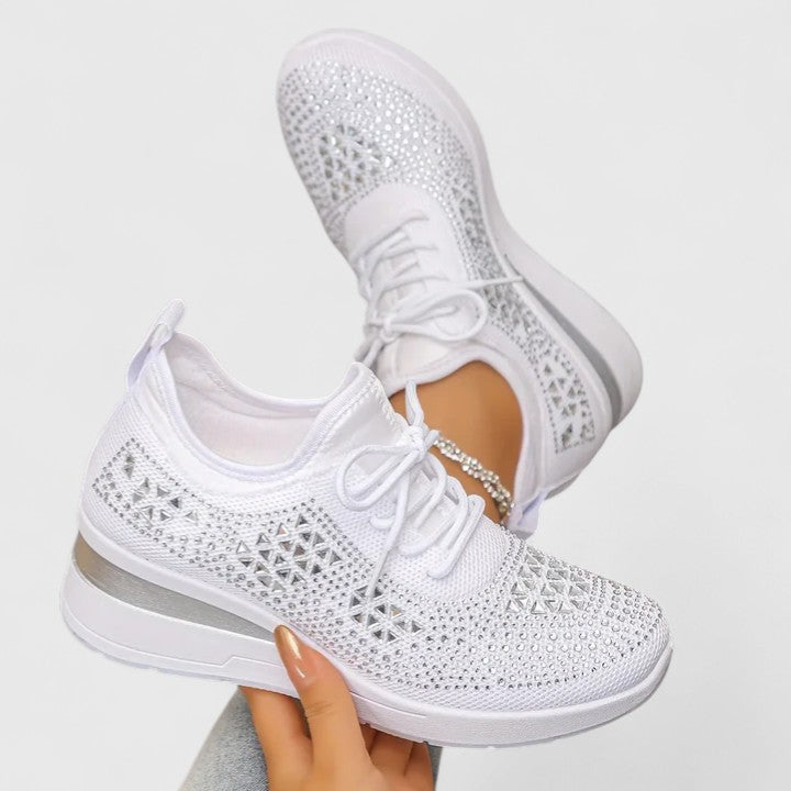 Marie | Damen Frühlings Leichte Strick-Plateau-Sneaker