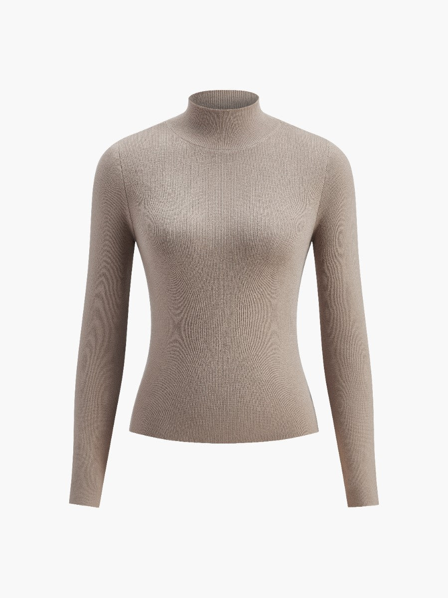 Tanja | Damen Frühlings Bequemes Mock-Neck Top