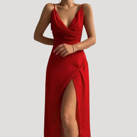 Karin | Damen Maxi Kleid mit Schlitz für Hochzeitsgäste
