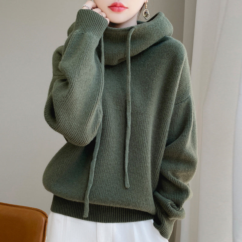 Selina | Damen Oversize Kapuzen Strickpullover
