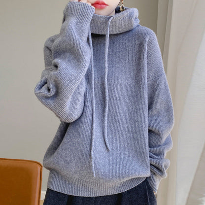 Selina | Damen Oversize Kapuzen Strickpullover