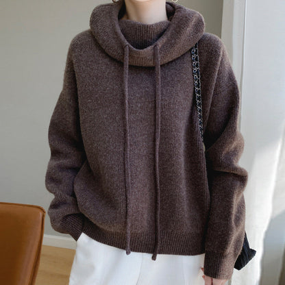 Selina | Damen Oversize Kapuzen Strickpullover