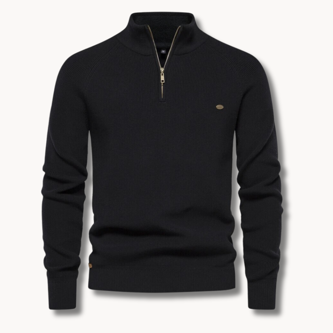 Ronnie | Herren Frühlings Zip-Kragen Langarm Pullover