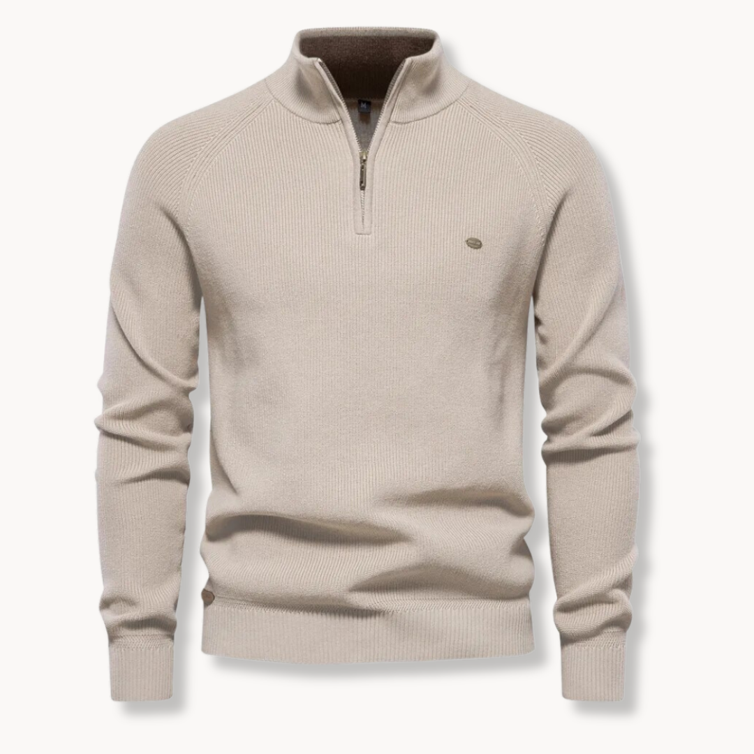 Ronnie | Herren Frühlings Zip-Kragen Langarm Pullover