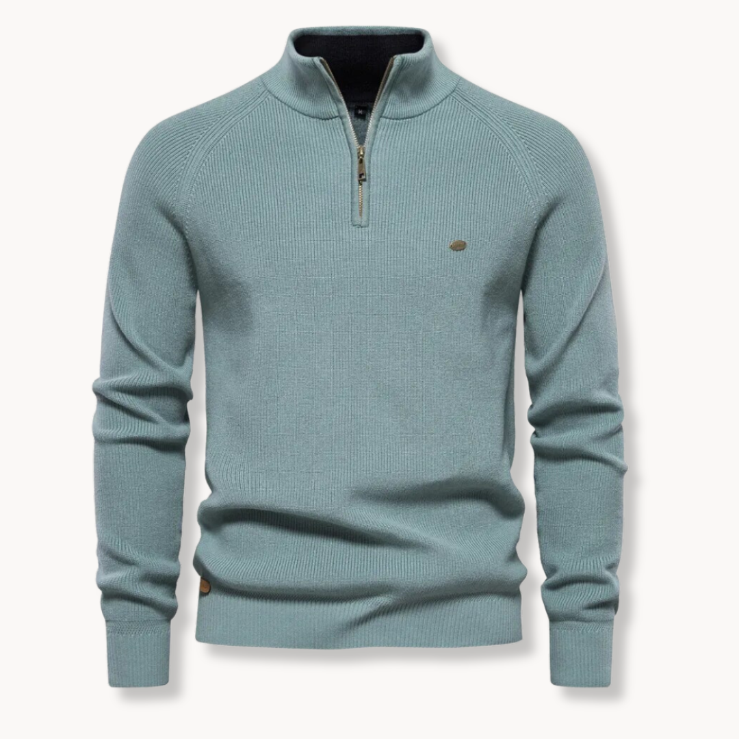Ronnie | Herren Frühlings Zip-Kragen Langarm Pullover