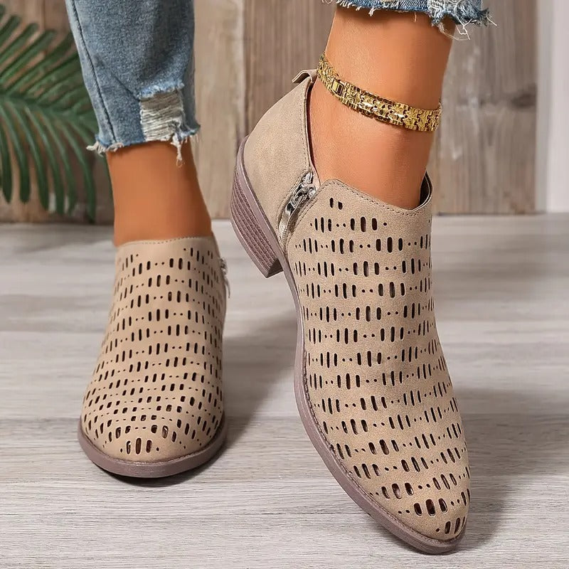 Monika | Damen Frühlings Atmungsaktive Cutout Stiefeletten