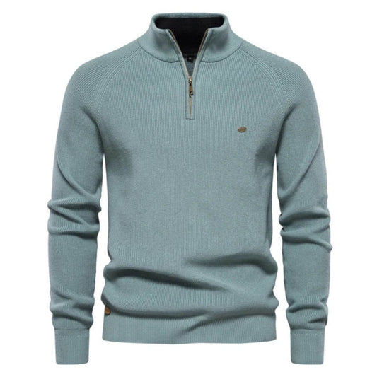 Christoph | Herren Zip-Kragen Langarm Pullover