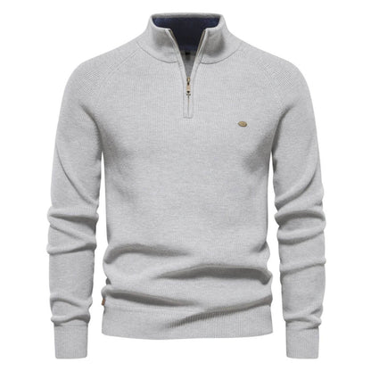 Christoph | Herren Zip-Kragen Langarm Pullover