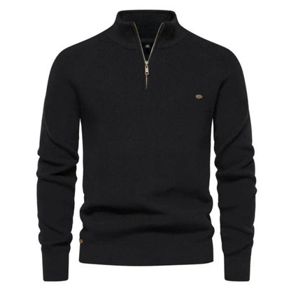 Christoph | Herren Zip-Kragen Langarm Pullover