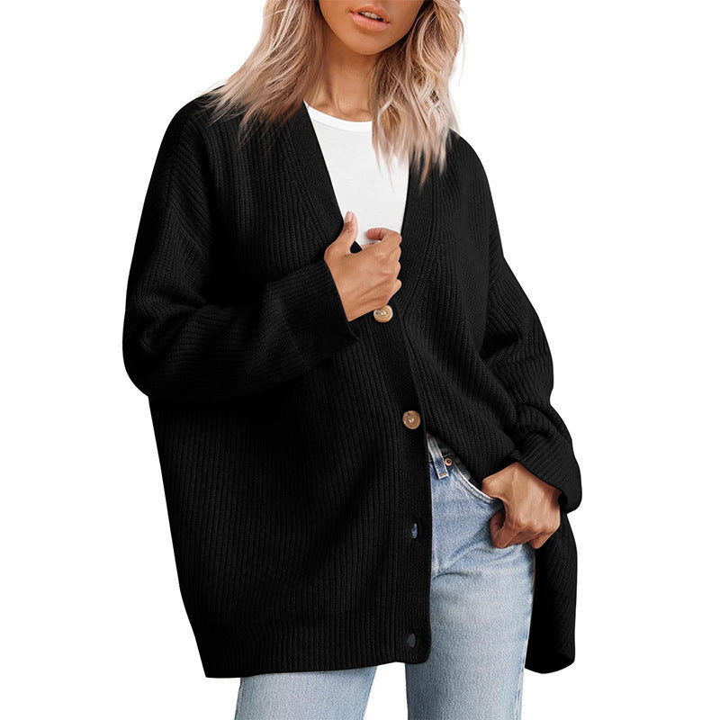 Sarah | Damen Klassischer Strick-Cardigan mit Knöpfen