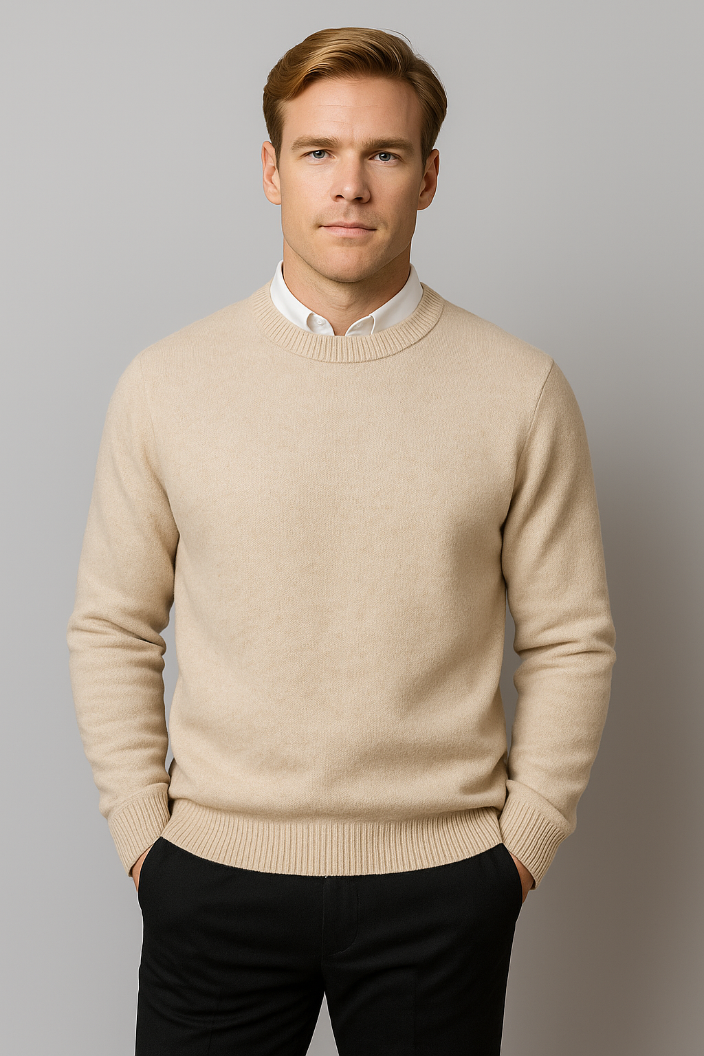 Joachim | Herren Frühling Klassischer Rundhals Pullover