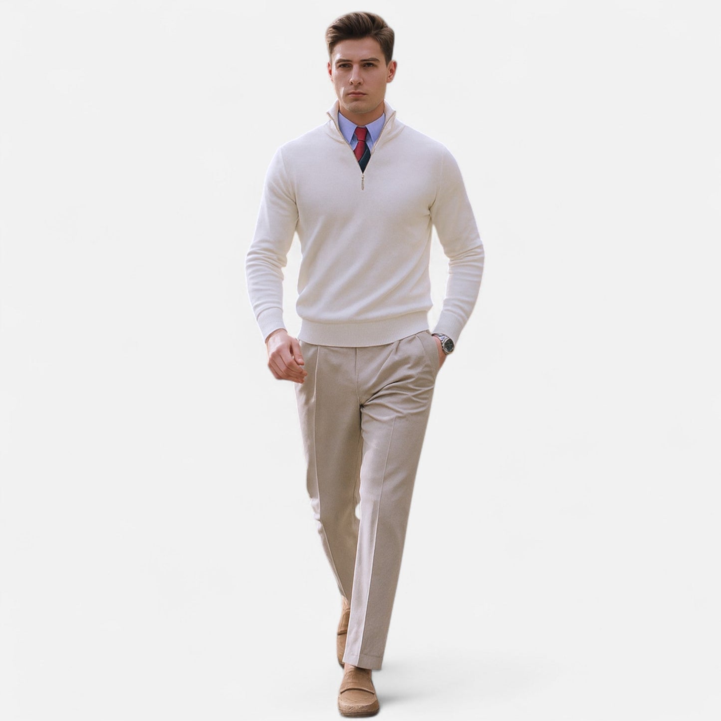 Johann | Herren Frühling Pullover mit Halbem Reißverschluss