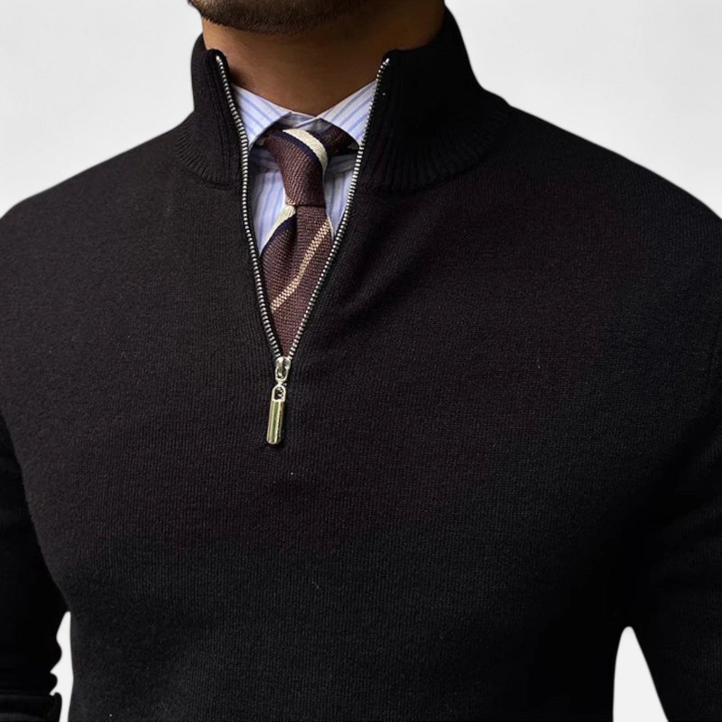 Johann | Herren Frühling Pullover mit Halbem Reißverschluss