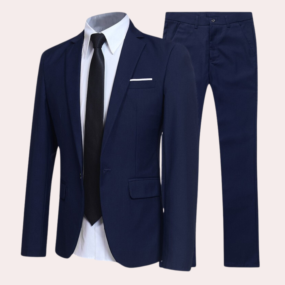 Florian | Herren Frühlings Formelles Slim-Fit Zweiteiliges Anzug-Set
