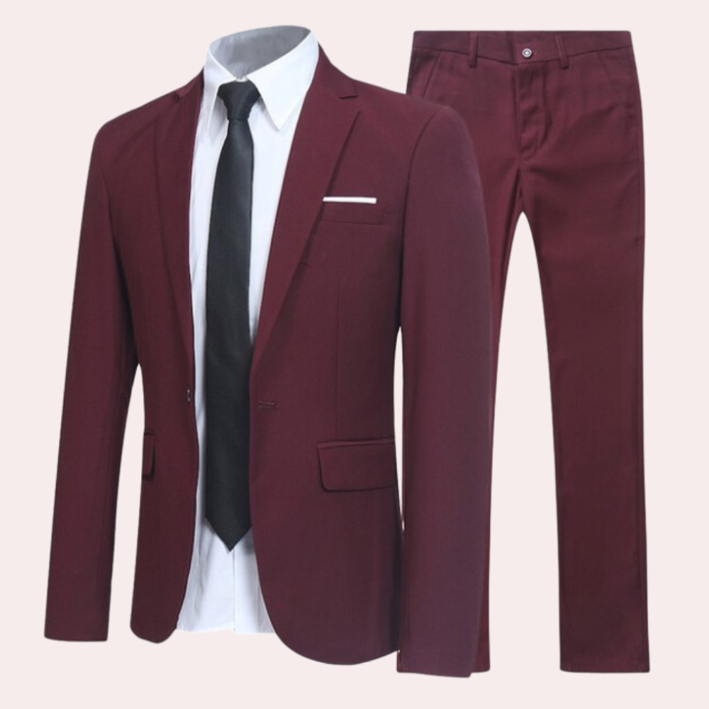 Florian | Herren Frühlings Formelles Slim-Fit Zweiteiliges Anzug-Set