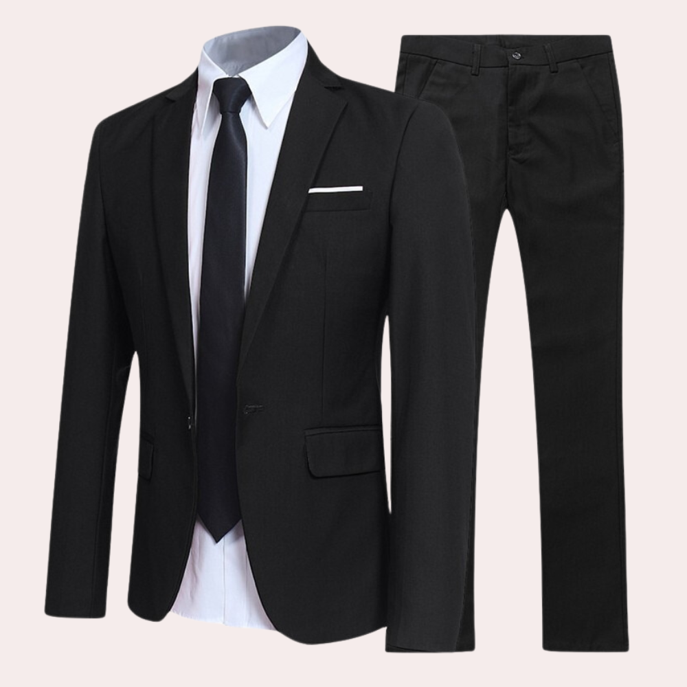 Florian | Herren Frühlings Formelles Slim-Fit Zweiteiliges Anzug-Set