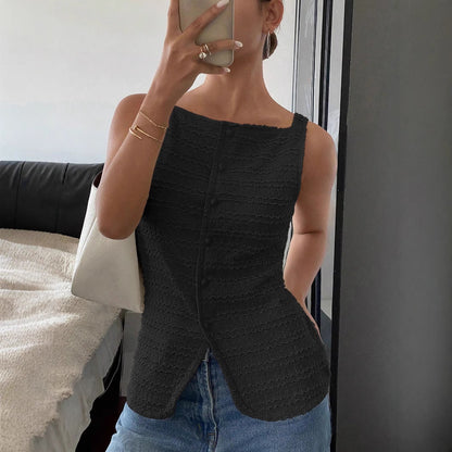 Nicole  | Damen Frühlings Ärmelloses Top mit Quadratischem Ausschnitt