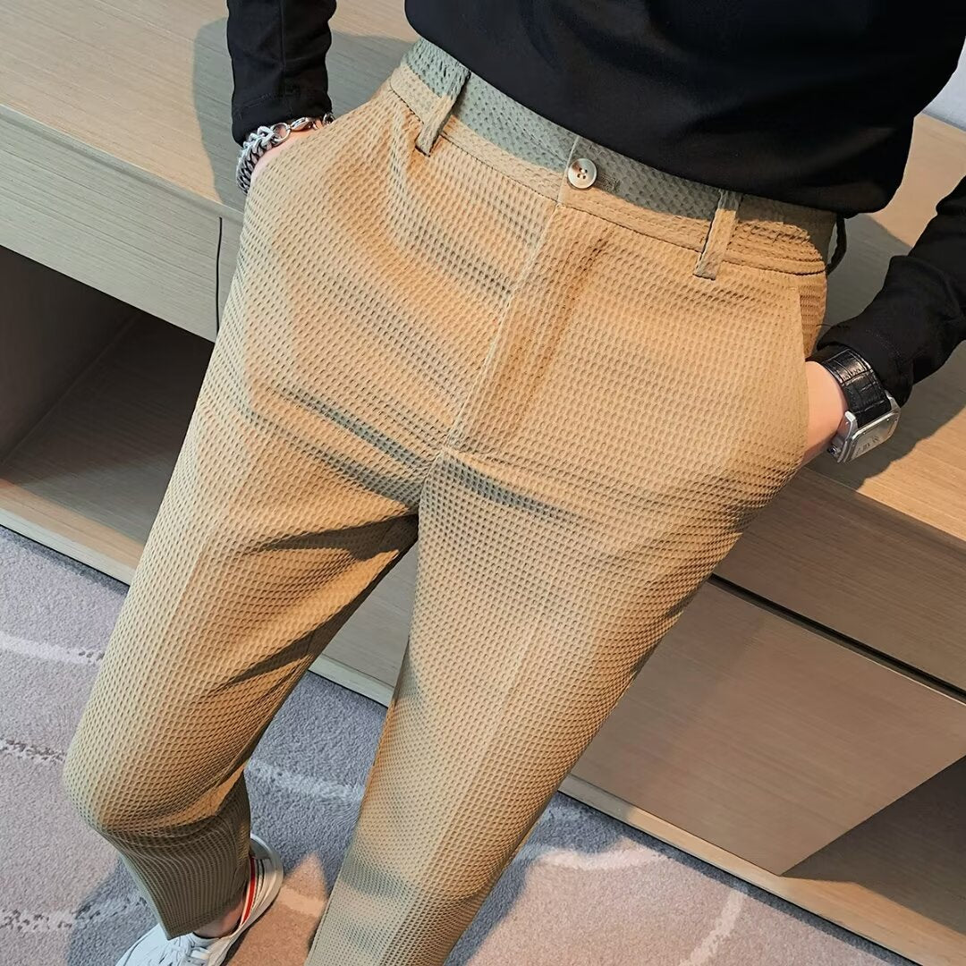 Benjamin | Herren Frühling Strukturierte Slim-Fit Hose