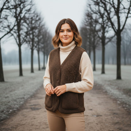 Viviane | Damen Frühlings Lässige Warme Sherpa-Weste