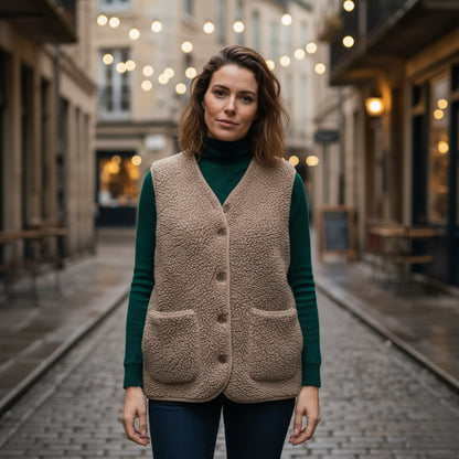 Viviane | Damen Frühlings Lässige Warme Sherpa-Weste