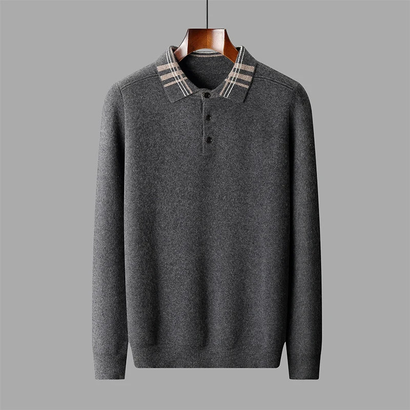 Patrick | Herren Winter Klassischer Strick-Polopullover