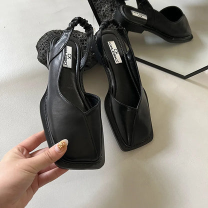 Annika | Damen Eckige Zehen Slingback Heels