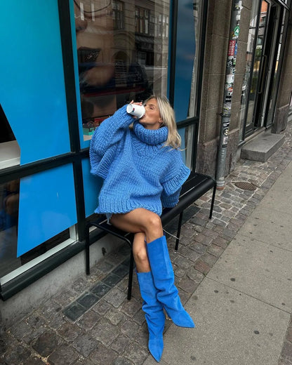 Renate | Damen Frühlings Oversize Strickkleid